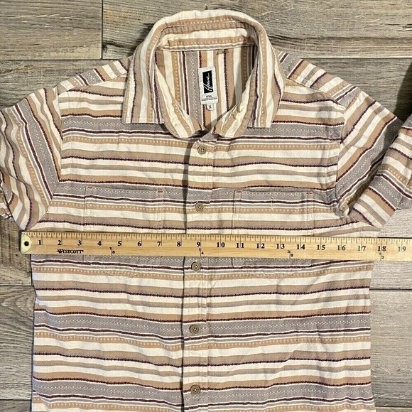 HOWE Mens Size Small Stripes Cotton Long Sleeve Button Up Shirt - Picture 6 of 8